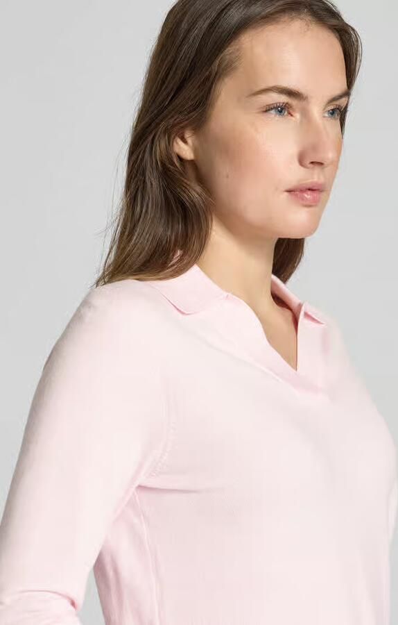 Christian Berg Woman Regular fit shirt met lange mouwen van viscosemix met polokraag