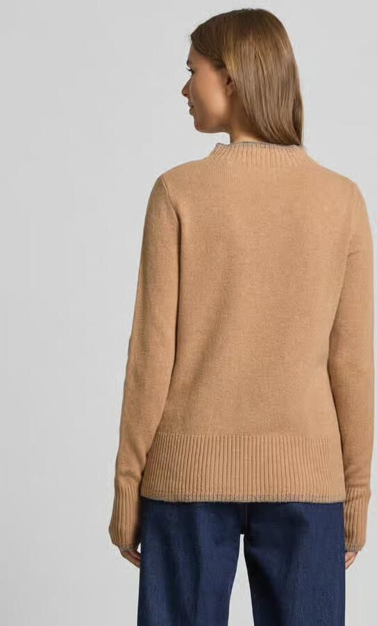 Christian Berg Woman Regular fit shirt met lange mouwen van zuivere wol in gebreide look