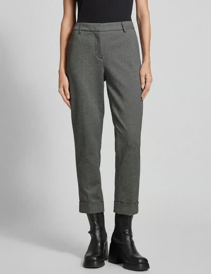 Christian Berg Woman Regular fit stoffen broek met riemlussen - Foto 3