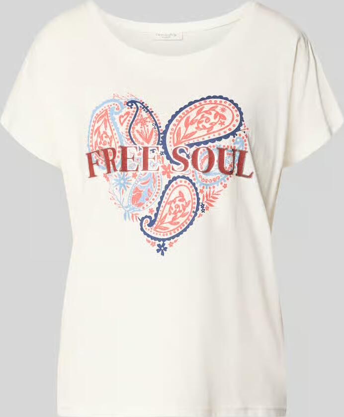 Christian Berg Woman regular fit T-shirt van viscose-katoenmix met kapmouwen