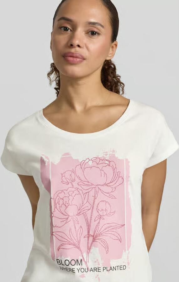 Christian Berg Woman regular fit T-shirt van viscosemix met bloemenprint