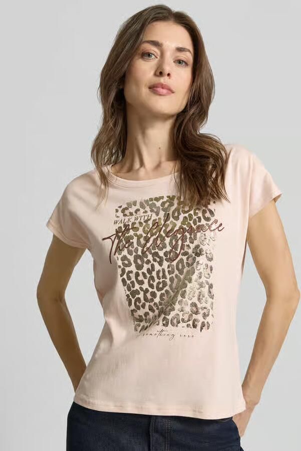 Christian Berg Woman regular fit T-shirt van viscosemix met dierenprint