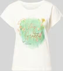 Christian Berg Woman regular fit T-shirt van viscosemix met statementprint