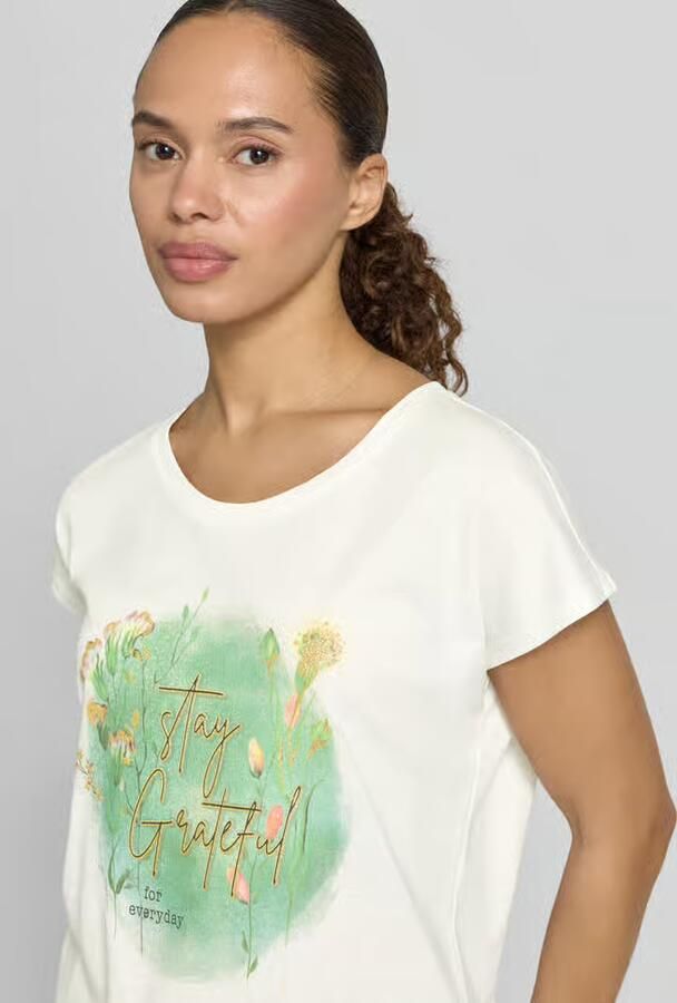 Christian Berg Woman regular fit T-shirt van viscosemix met statementprint