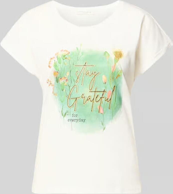 Christian Berg Woman regular fit T-shirt van viscosemix met statementprint - Foto 2