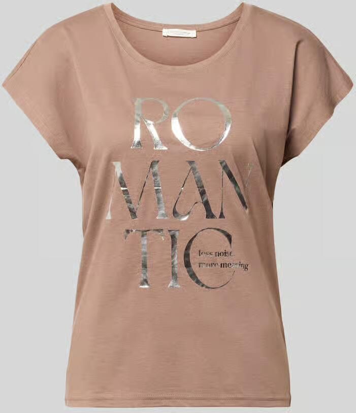 Christian Berg Woman regular fit T-shirt van viscosemix met statementprint - Foto 2