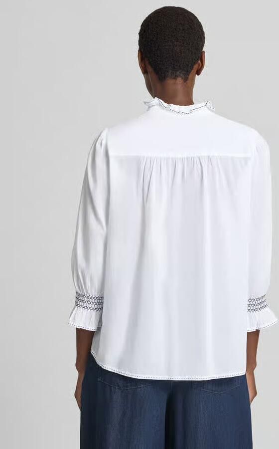 Christian Berg Woman Relaxed fit Blouse met lange mouwen van puur katoen - Foto 2
