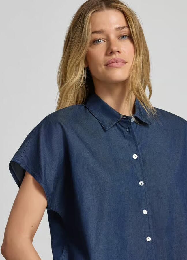 Christian Berg Woman relaxed fit blouse van mix van katoen en lyocell