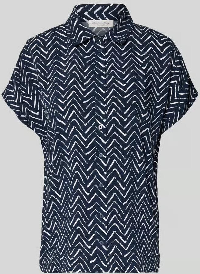 Christian Berg Woman relaxed fit blouse van viscose in all-over look - Foto 3