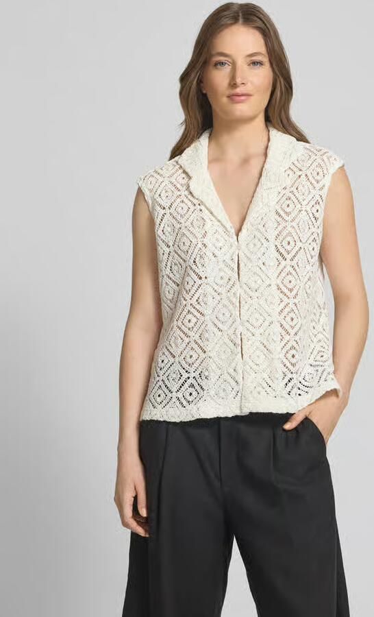 Christian Berg Woman Relaxed fit gehaakt gilet met ajourpatroon - Foto 2