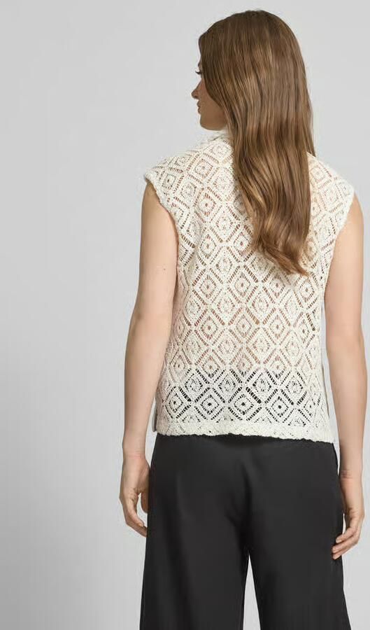 Christian Berg Woman Relaxed fit gehaakt gilet met ajourpatroon