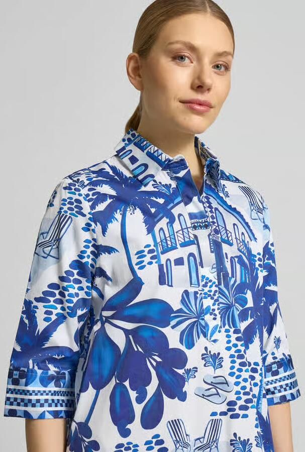 Christian Berg Woman relaxed fit klein in knielengte met all-over motiefprint