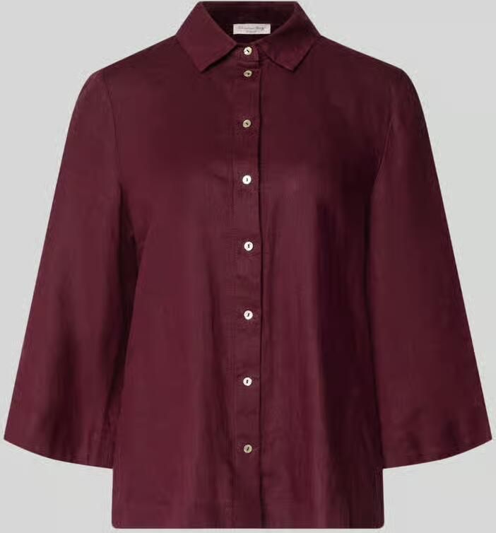Christian Berg Woman relaxed fit linnen blouse met 3 4-mouw - Foto 2