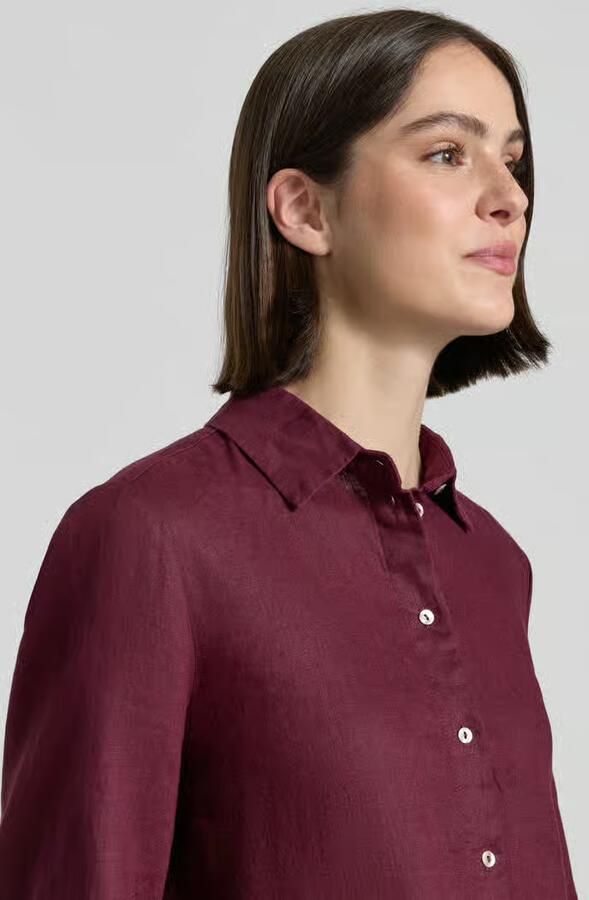Christian Berg Woman relaxed fit linnen blouse met 3 4-mouw