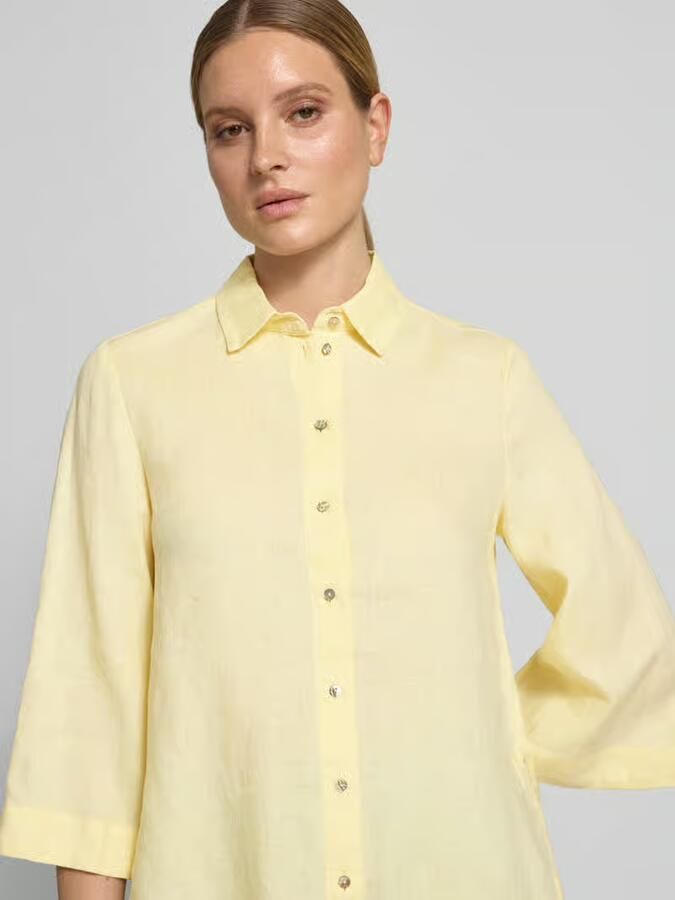 Christian Berg Woman relaxed fit linnen blouse met 3 4-mouw