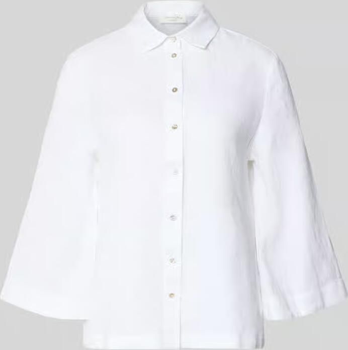 Christian Berg Woman relaxed fit linnen blouse met 3 4-mouw - Foto 2
