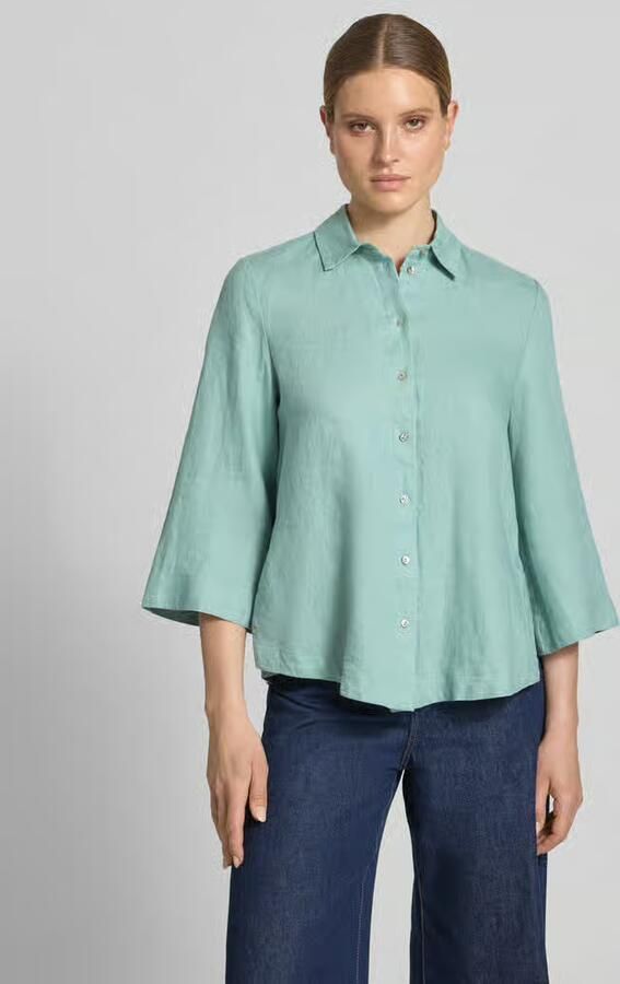 Christian Berg Woman relaxed fit linnen blouse met 3 4-mouw - Foto 2
