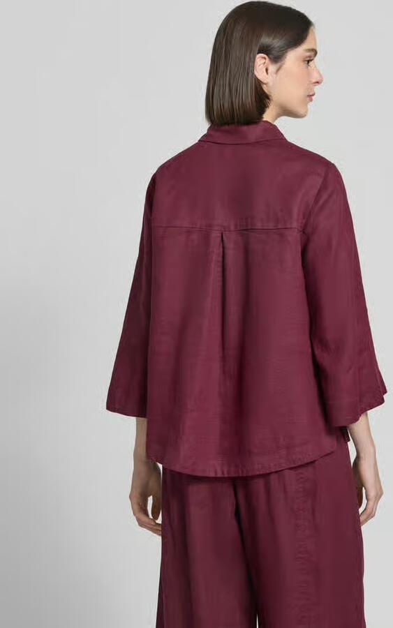 Christian Berg Woman relaxed fit linnen blouse met 3 4-mouw - Foto 2