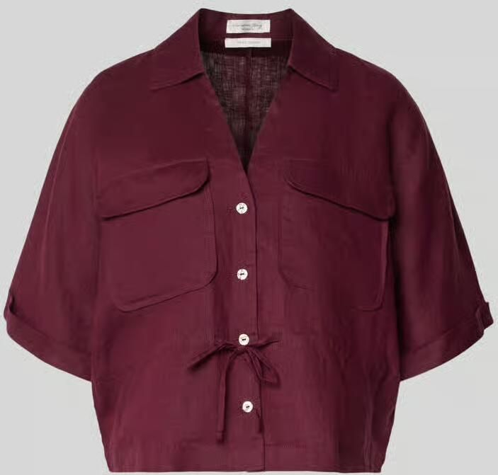 Christian Berg Woman relaxed fit linnen blouse met borstzakken - Foto 2