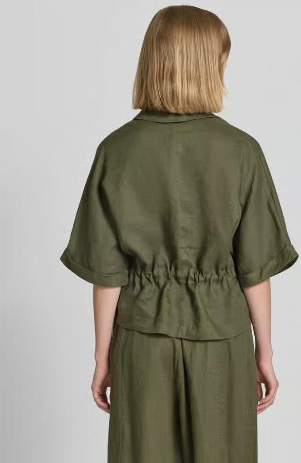 Christian Berg Woman relaxed fit linnen blouse met borstzakken - Foto 3