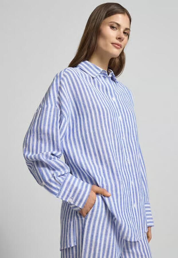 Christian Berg Woman relaxed fit linnen blouse met overgeslagen schouders