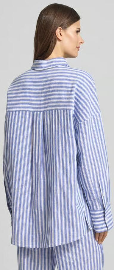 Christian Berg Woman relaxed fit linnen blouse met overgeslagen schouders - Foto 3