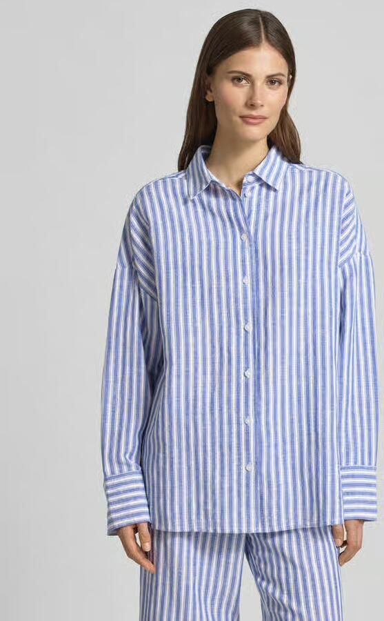 Christian Berg Woman relaxed fit linnen blouse met overgeslagen schouders - Foto 2