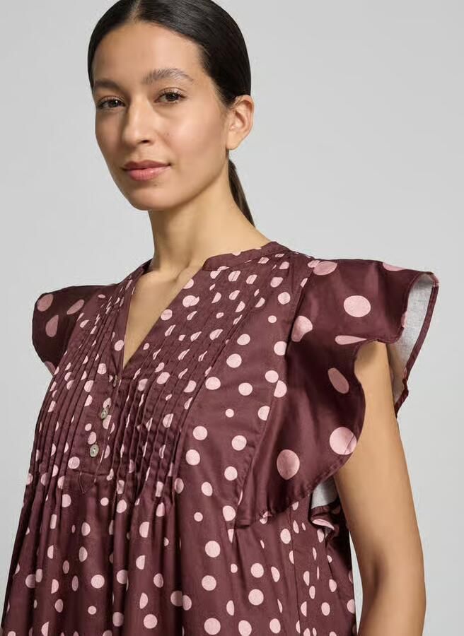 Christian Berg Woman relaxed fit midi-jurk met plooien