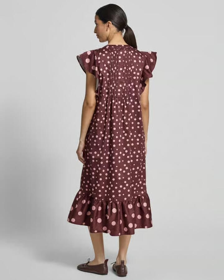 Christian Berg Woman relaxed fit midi-jurk met plooien - Foto 2