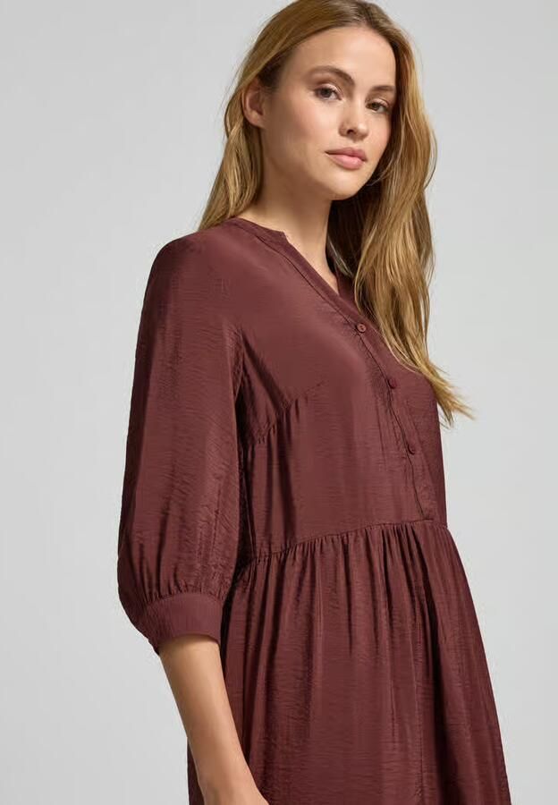 Christian Berg Woman relaxed fit midi-jurk van viscosemix met tuniekhals