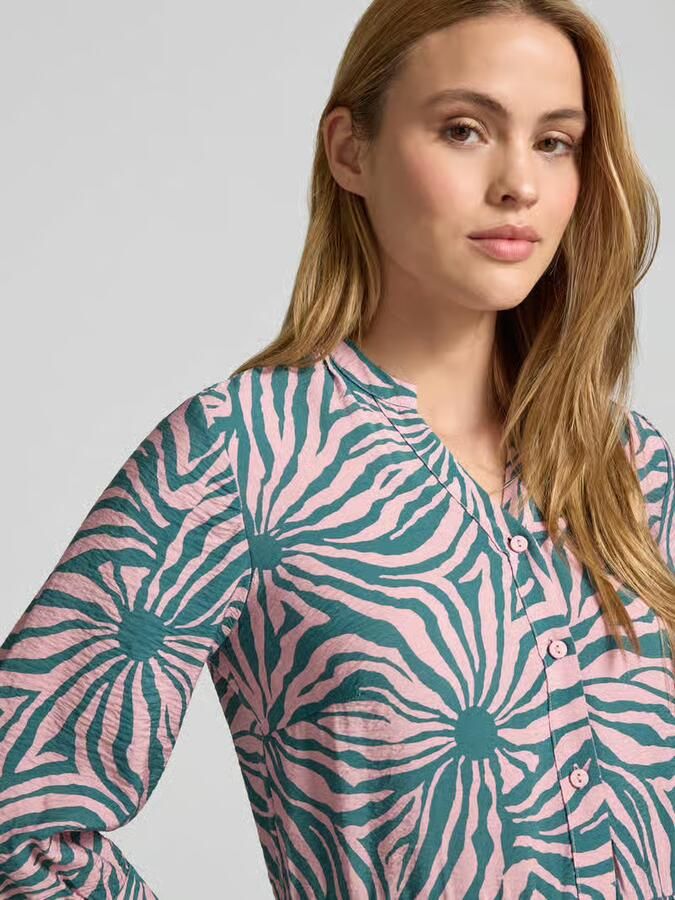 Christian Berg Woman relaxed fit midi-jurk van viscosemix met tuniekhals