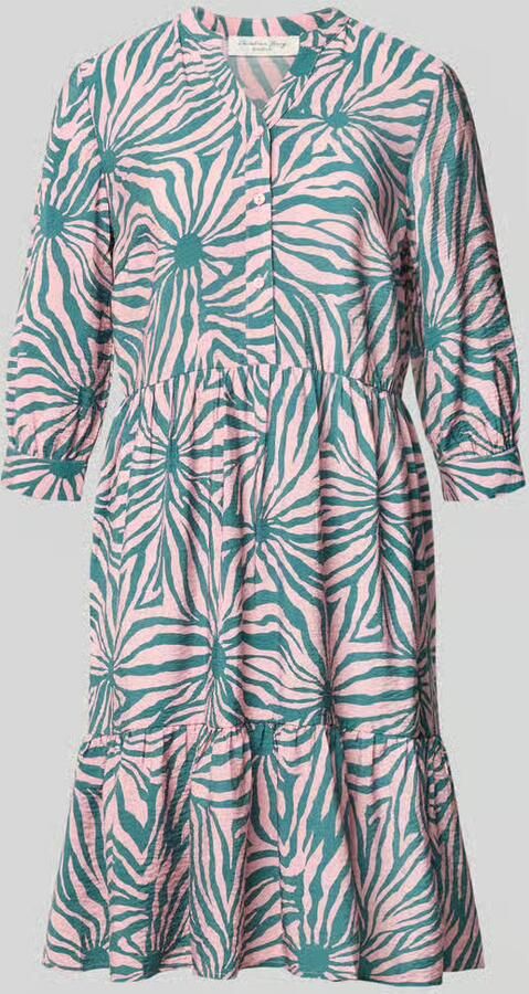 Christian Berg Woman relaxed fit midi-jurk van viscosemix met tuniekhals - Foto 2