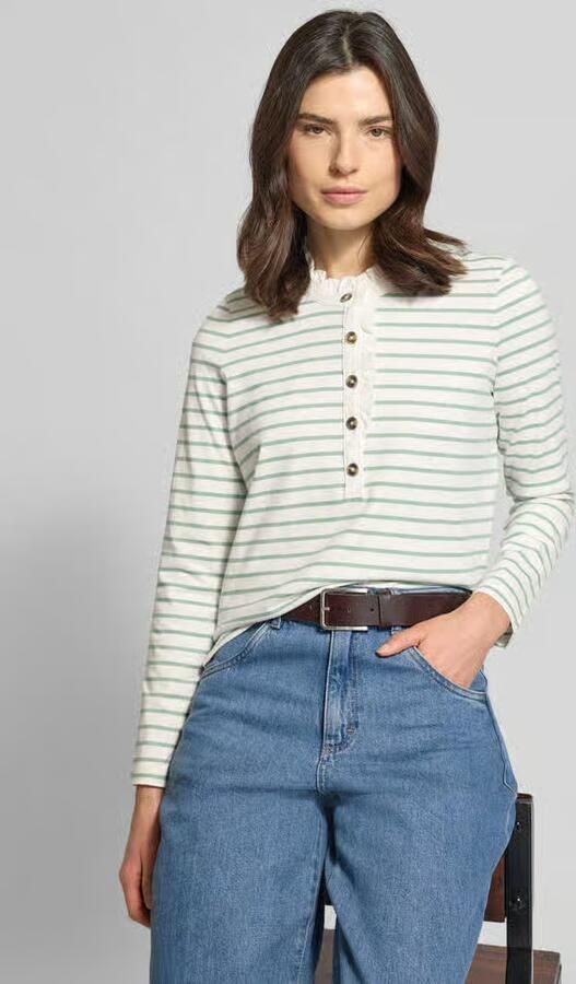 Christian Berg Woman Shirt met lange mouwen knoopsluiting en ruches