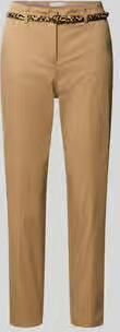 Christian Berg Woman slim fit broek in verkorte pasvorm met riem