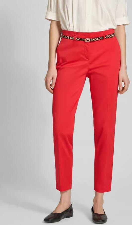 Christian Berg Woman slim fit broek in verkorte pasvorm met riem - Foto 3