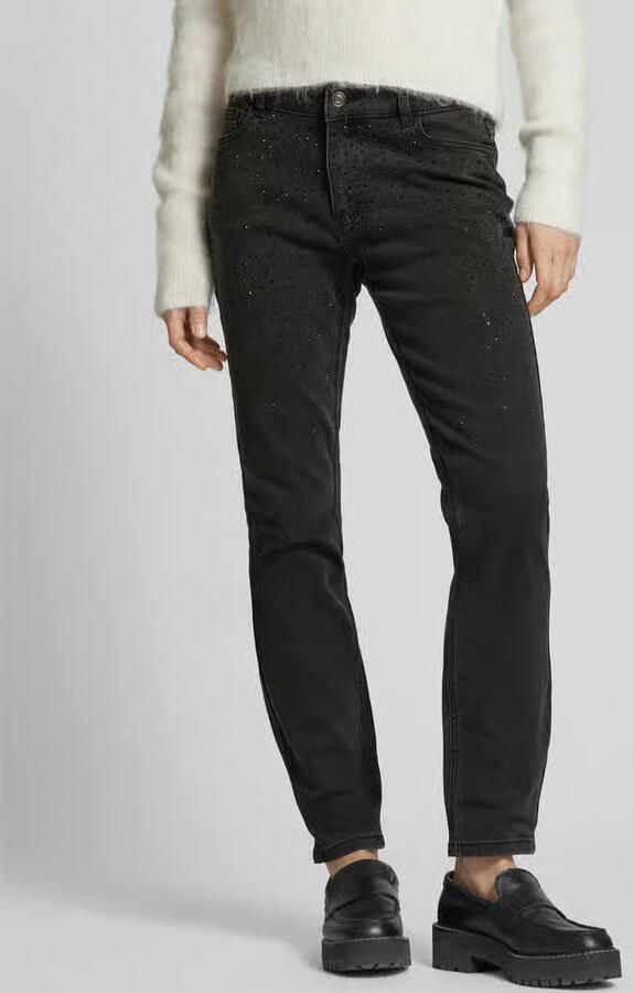 Christian Berg Woman Slim Fit jeans met siersteentjes en met viscose - Foto 2