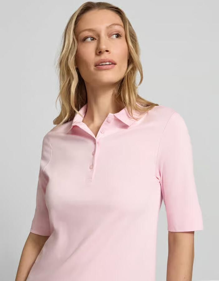 Christian Berg Woman slim fit poloshirt met knoopsluiting en 1 2-mouwen - Foto 2