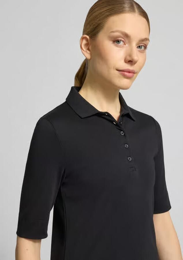 Christian Berg Woman slim fit poloshirt met knoopsluiting en 1 2-mouwen - Foto 3