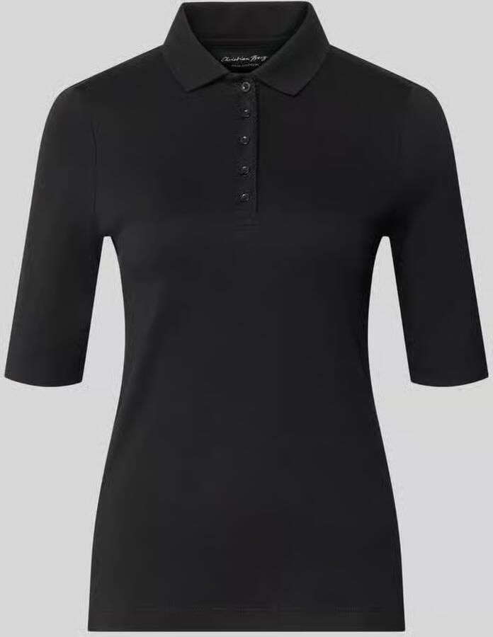 Christian Berg Woman slim fit poloshirt met knoopsluiting en 1 2-mouwen - Foto 2
