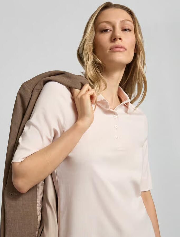 Christian Berg Woman slim fit poloshirt met knoopsluiting en 1 2-mouwen