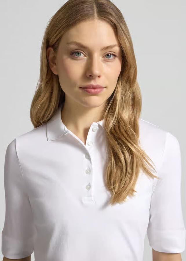 Christian Berg Woman slim fit poloshirt met knoopsluiting en 1 2-mouwen - Foto 3