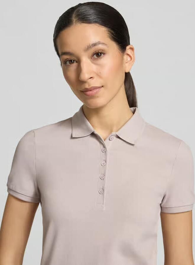 Christian Berg Woman Slim fit poloshirt met knoopsluiting