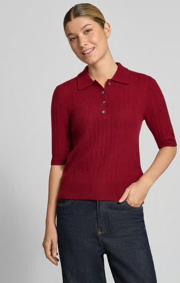 Christian Berg Woman Slim fit poloshirt van puur kasjmier - Foto 2
