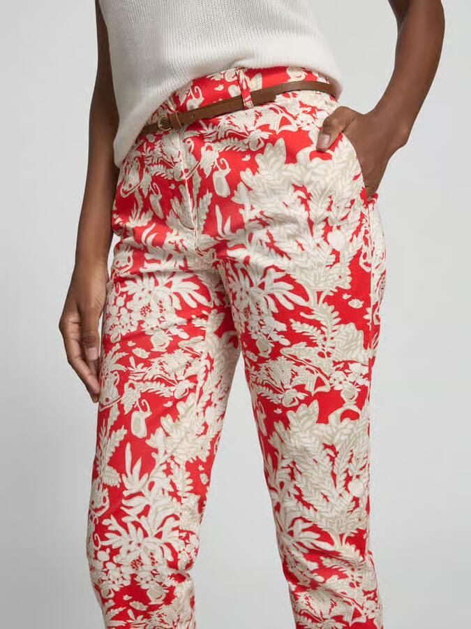 Christian Berg Woman Slim fit stoffen broek met riem - Foto 2