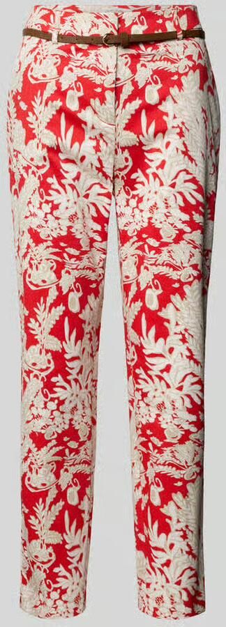 Christian Berg Woman Slim fit stoffen broek met riem