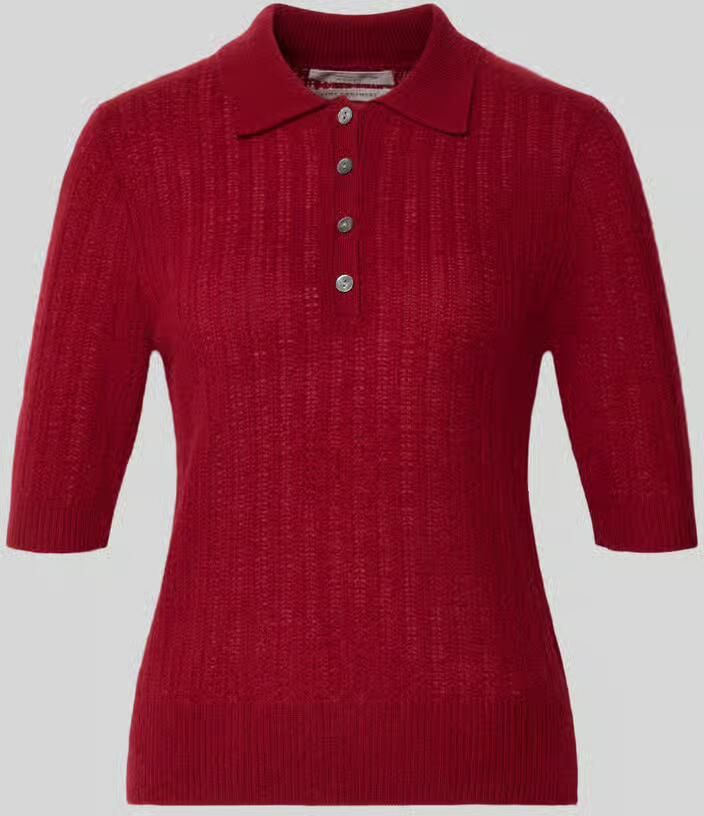 Christian Berg Woman Slim fit poloshirt van puur kasjmier