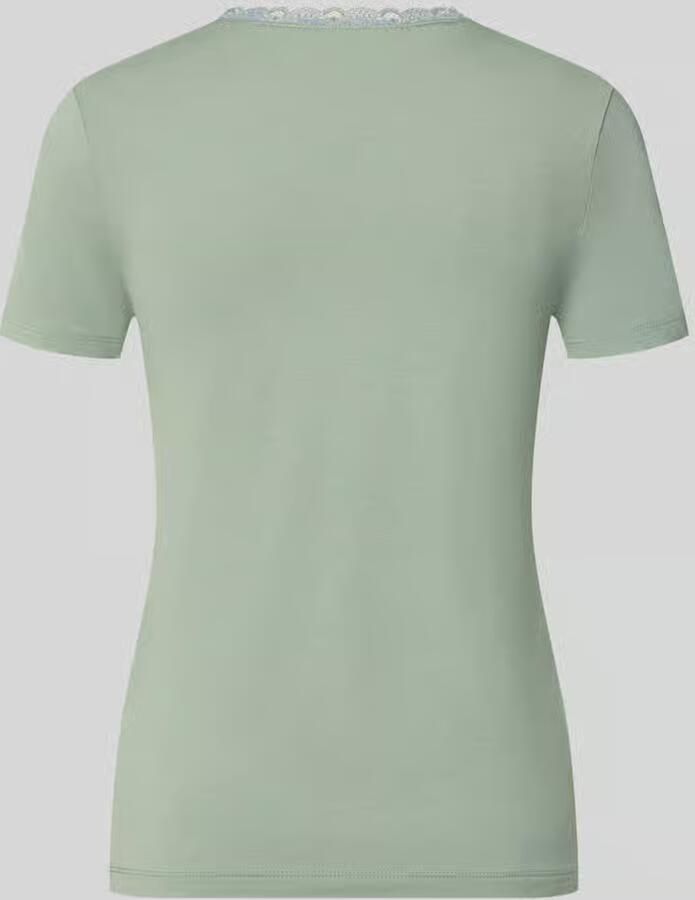 Christian Berg Woman Slim fit t-shirt van viscosemix met kant