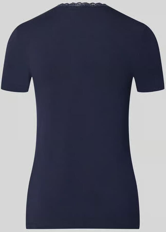 Christian Berg Woman Slim fit t-shirt van viscosemix met kant