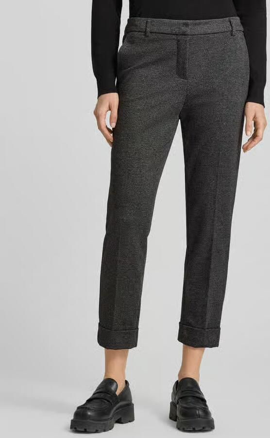 Christian Berg Woman Regular fit stoffen broek met riemlussen - Foto 2