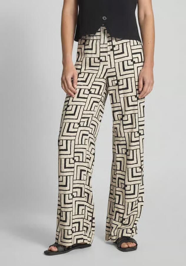 Christian Berg Woman Stoffen broek van viscose met steekzakken en elastische band - Foto 2